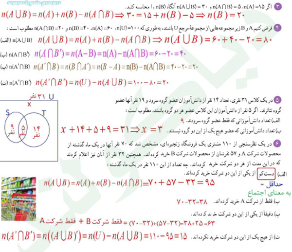 جواب تمرین صفحه 12 و 13 ریاضی دهم