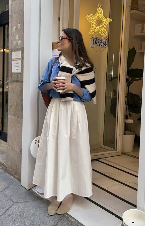 Style idea with a white skirt 6