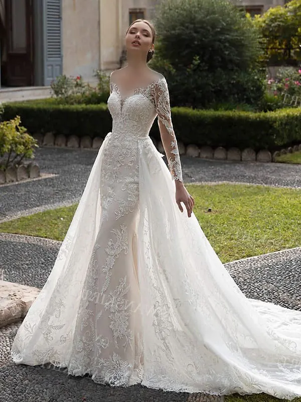 لباس عروس اروپایی جدید 2025 | از تور تا برشهای تمیز، لطیف و بینهایت شیک! 12 New European wedding dress 10
