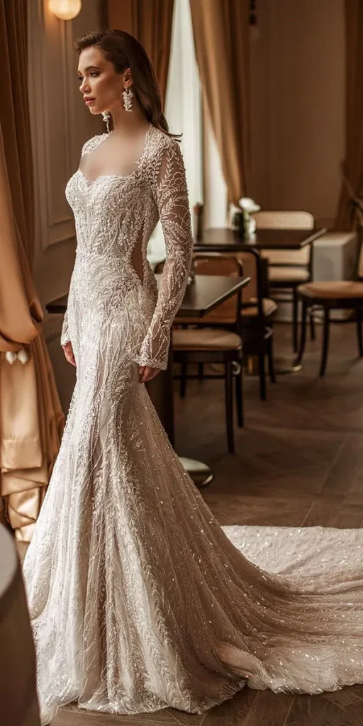 لباس عروس اروپایی جدید 2025 | از تور تا برشهای تمیز، لطیف و بینهایت شیک! 30 New European wedding dress 29