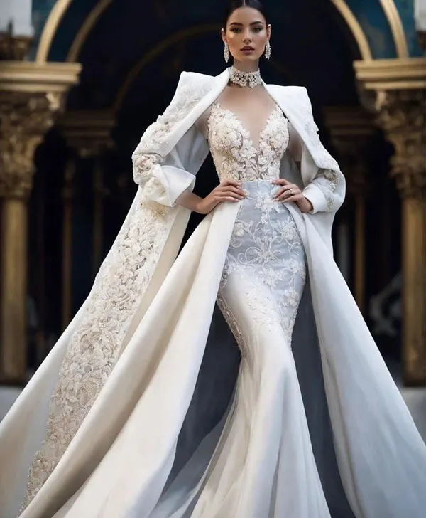لباس عروس اروپایی جدید 2025 | از تور تا برشهای تمیز، لطیف و بینهایت شیک! 6 New European wedding dress 4