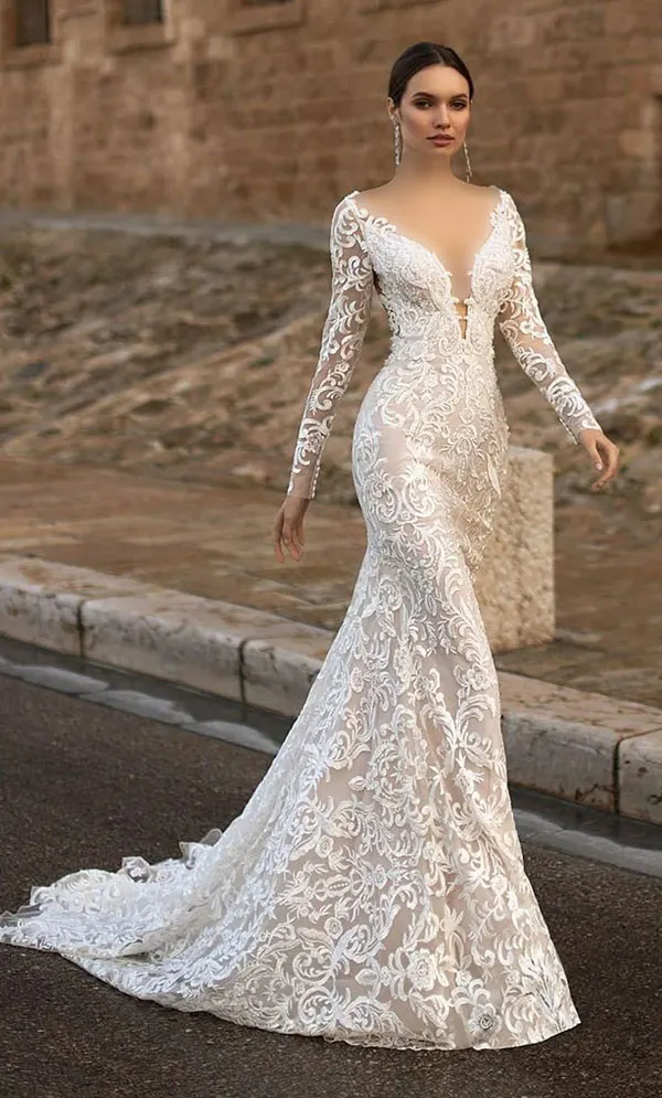 لباس عروس اروپایی جدید 2025 | از تور تا برشهای تمیز، لطیف و بینهایت شیک! 8 New European wedding dress 5