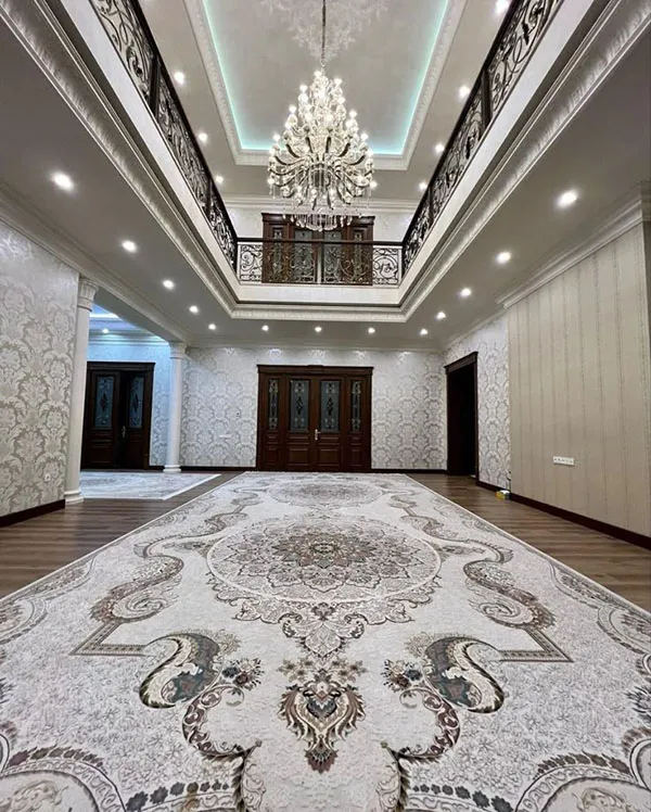 Carpet arrangement in a large living room 8
