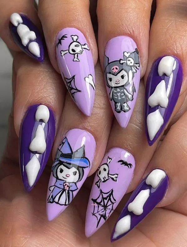 Chrome and Melody Nail Design 14