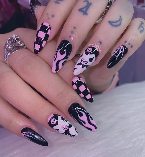 Chrome and Melody Nail Design 19