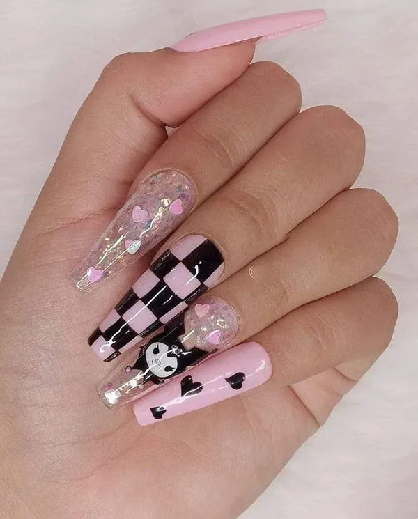 Chrome and Melody Nail Design 2