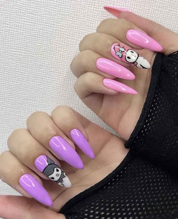 Chrome and Melody Nail Design 22