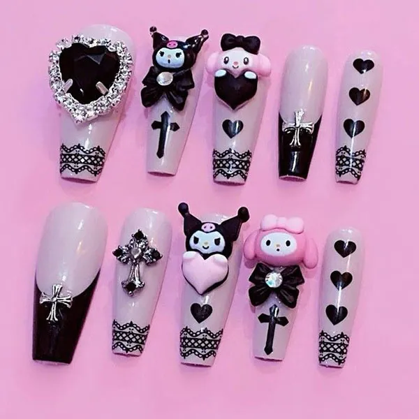 Chrome and Melody Nail Design 3