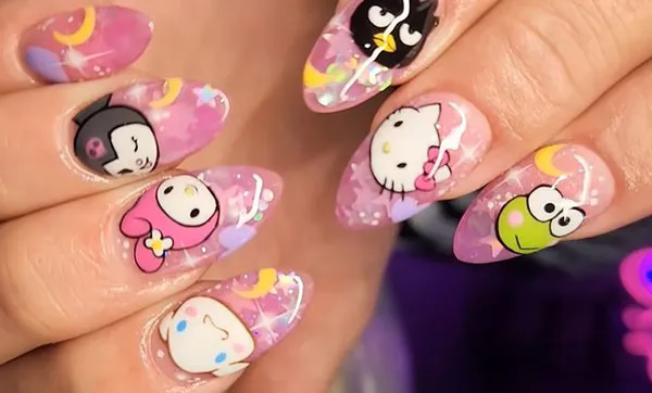 Chrome and Melody Nail Design 6