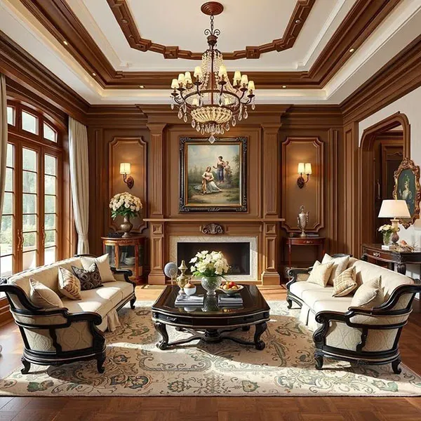 جدیدترین دیزاین خانه به سبک کلاسیک؛ ترکیبی از اصالت و شکوه در 2025! 6 Classic style home design 4