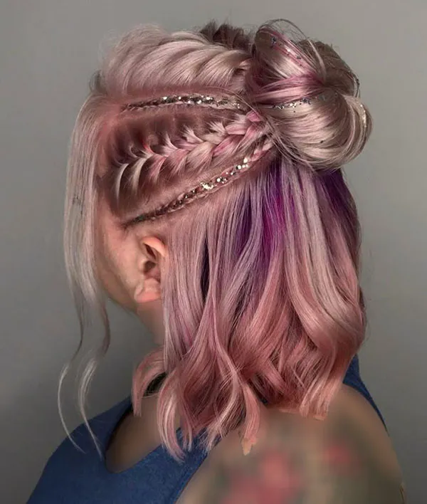 بافت رنگی مو کوتاه جدید دخترانه | 30 ایده جذاب برای تغییر استایل فوری و پرانرژی! 5 Color texture of short hair 2