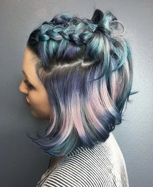 بافت رنگی مو کوتاه جدید دخترانه | 30 ایده جذاب برای تغییر استایل فوری و پرانرژی! 7 Color texture of short hair 5