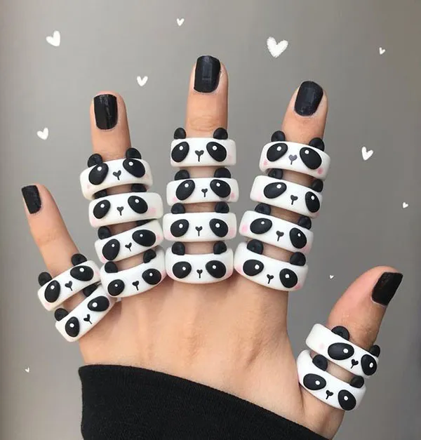 Cute Clay Bell Ring 12