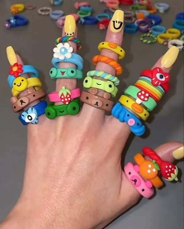 Cute Clay Bell Ring 16