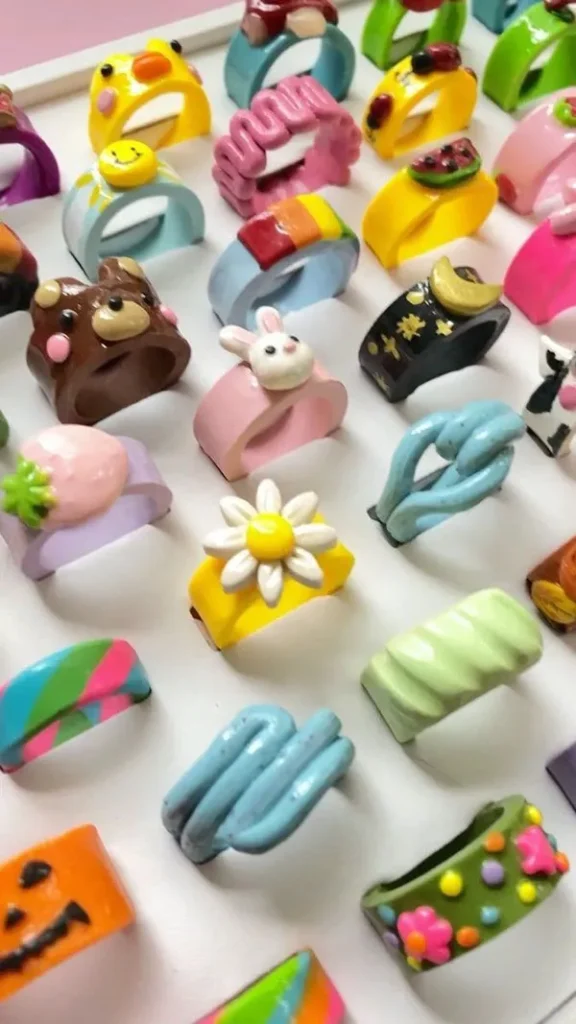 Cute Clay Bell Ring 17