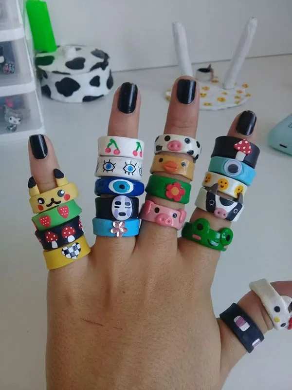 Cute Clay Bell Ring 2