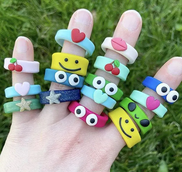Cute Clay Bell Ring 29