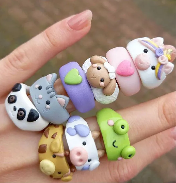 Cute Clay Bell Ring 7