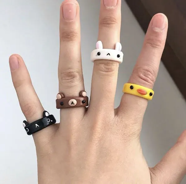 Cute Clay Bell Ring 8