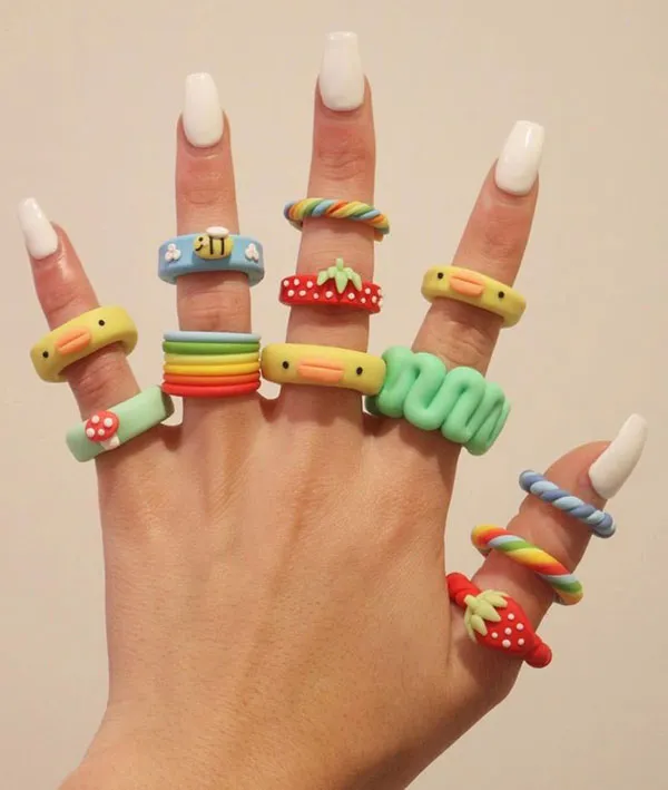 Cute Clay Bell Ring 9