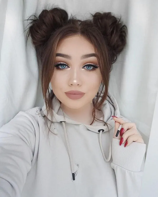 Double tomato hairstyle for girls 17