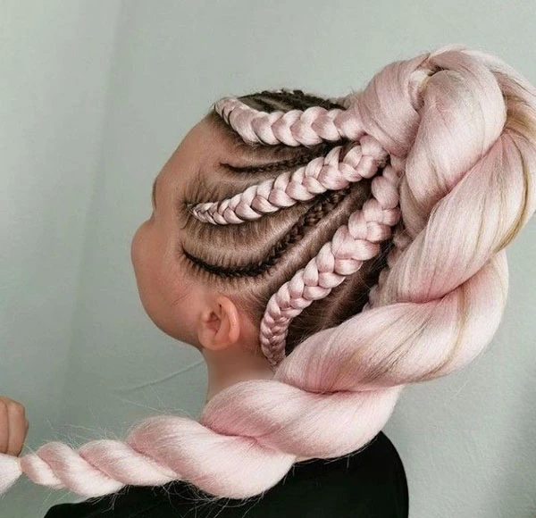 Dutch braid ponytail 1