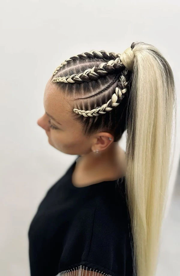 Dutch braid ponytail 14