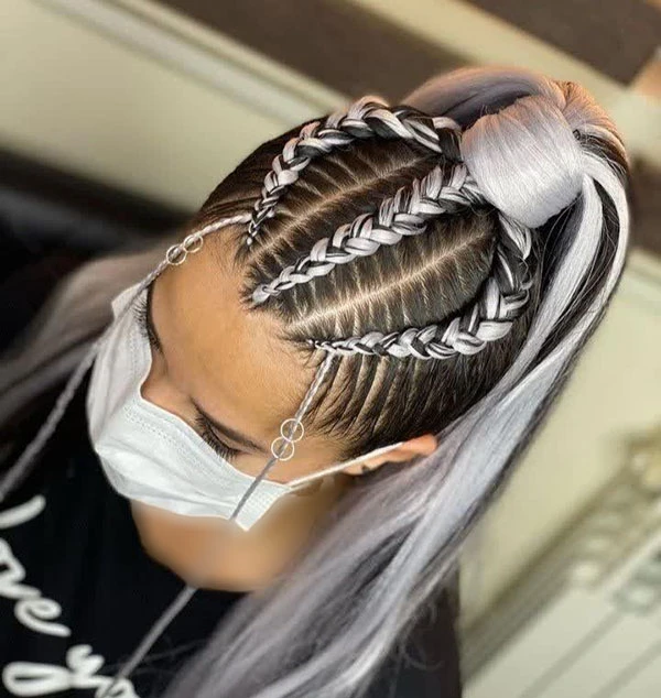 Dutch braid ponytail 15