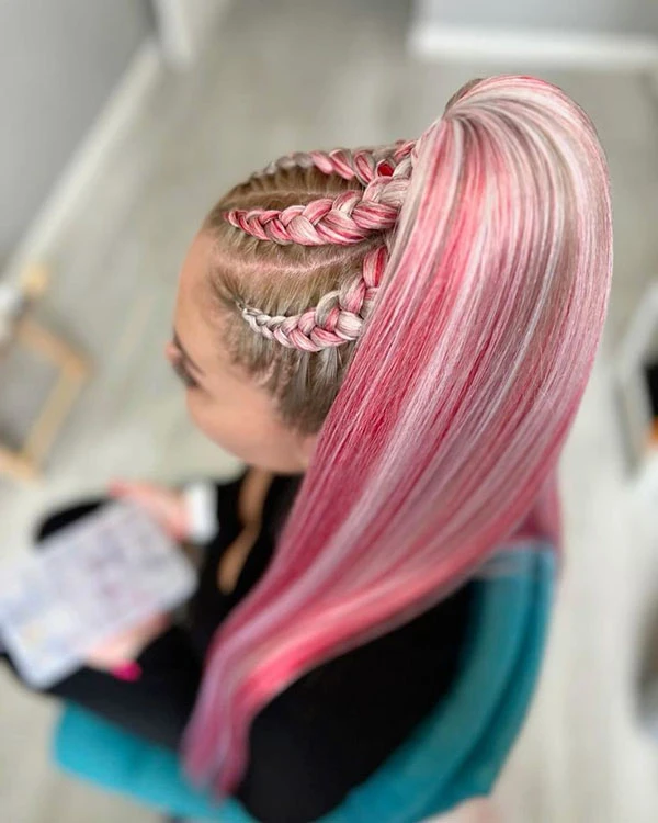 Dutch braid ponytail 16
