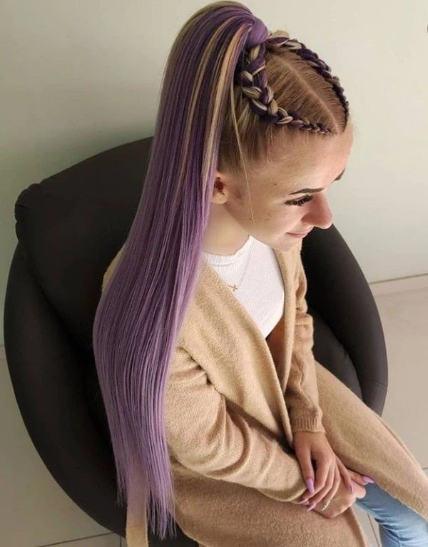 Dutch braid ponytail 17