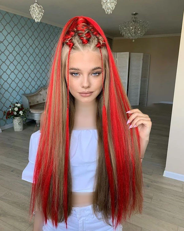 Dutch braid ponytail 2