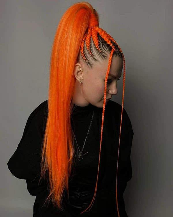 Dutch braid ponytail 21