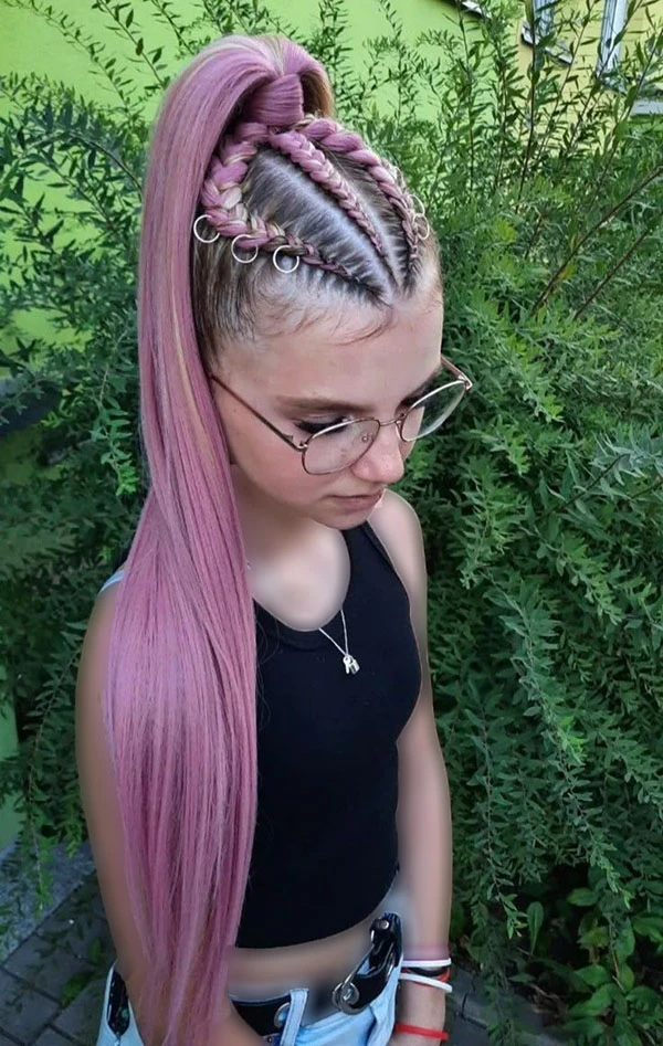Dutch braid ponytail 22