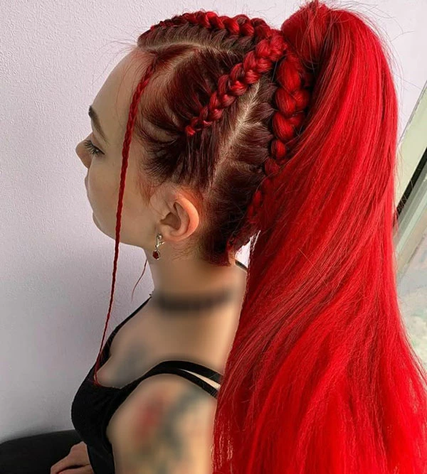 Dutch braid ponytail 24