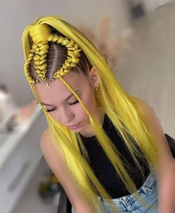 Dutch braid ponytail 25