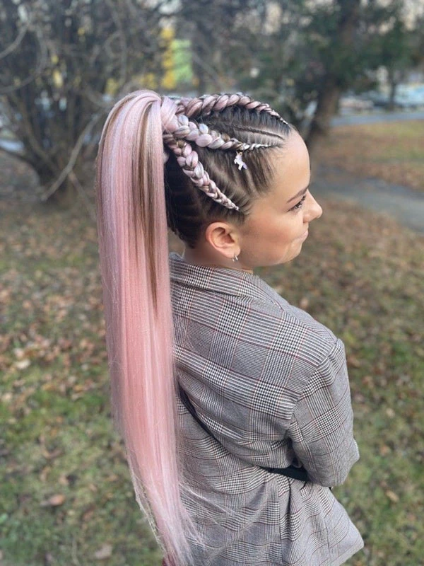Dutch braid ponytail 29