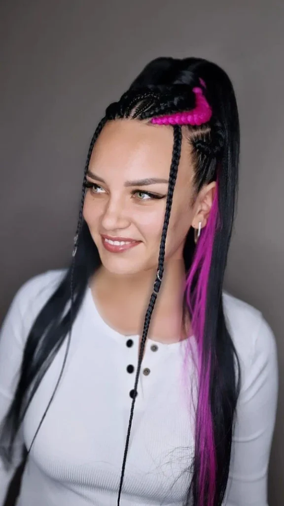 Dutch braid ponytail 5