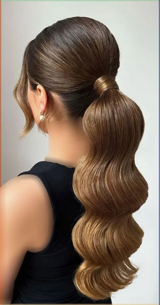 Girls curly ponytail hairstyle 18