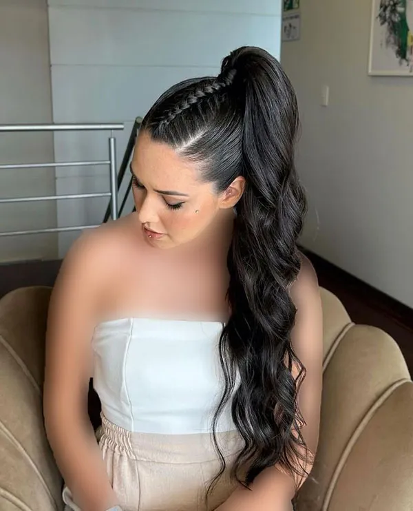 Girls curly ponytail hairstyle 24