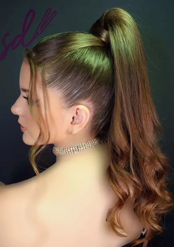 Girls curly ponytail hairstyle 30