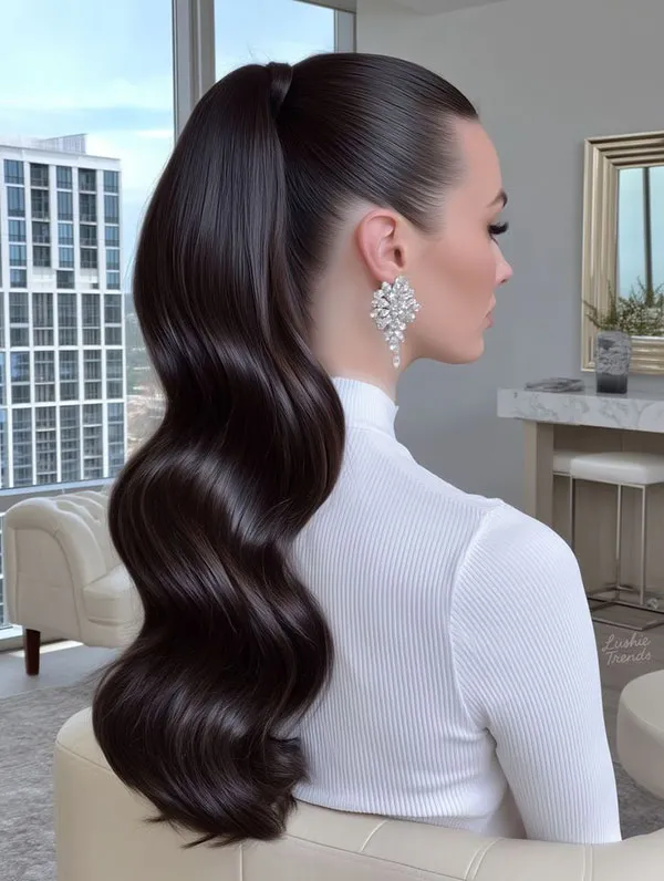 Girls curly ponytail hairstyle 4