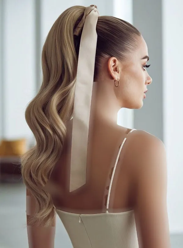 Girls curly ponytail hairstyle 8