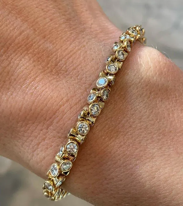 Gold tennis bracelet 14