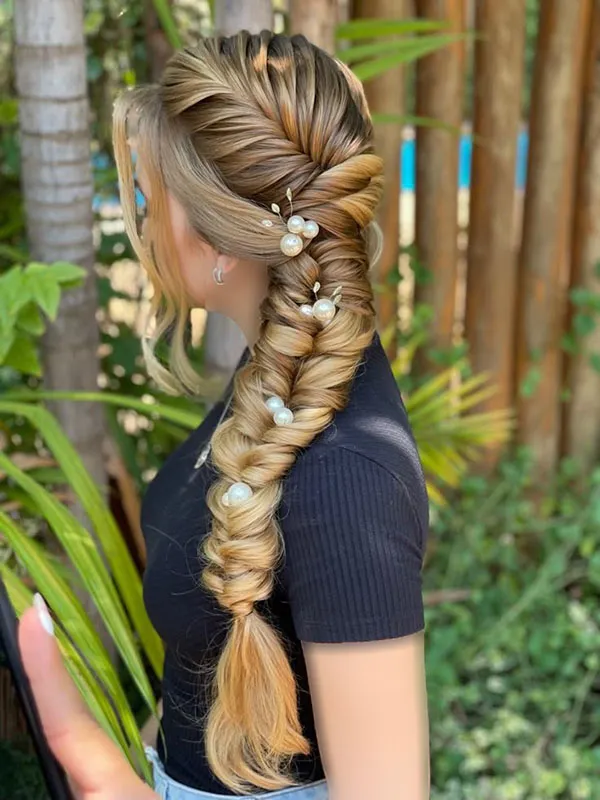 Hair weave for girls weddings 5