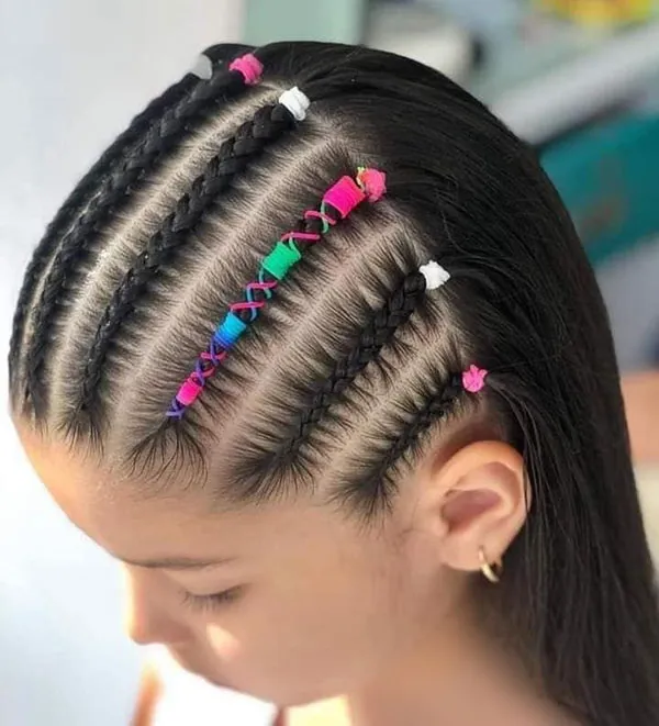 مدل بافت مو کف سری دخترانه | 37 ایده خاص و ترندی برای استایل شیک و متفاوت 2025! 4 Hair weave model on the scalp 1