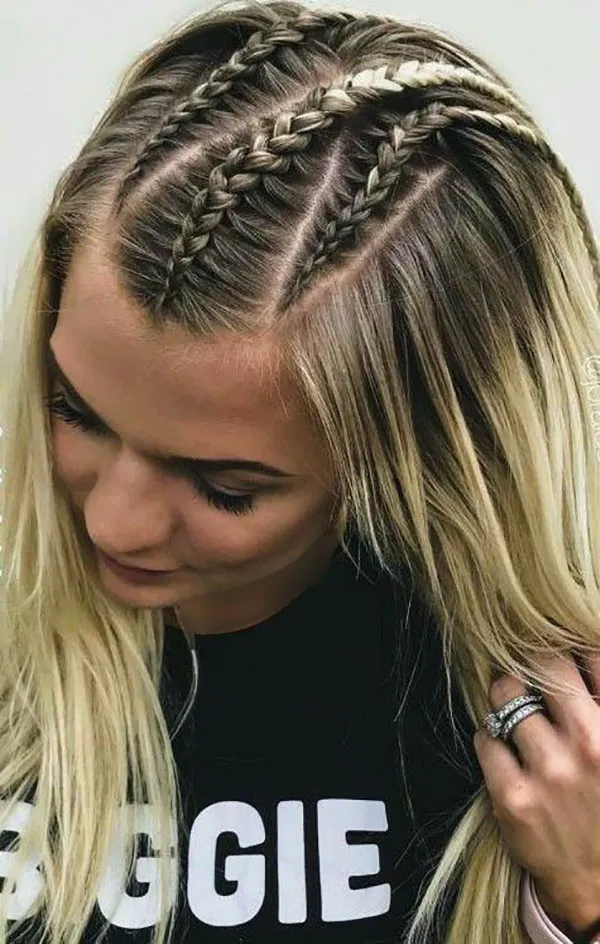 مدل بافت مو کف سری دخترانه | 37 ایده خاص و ترندی برای استایل شیک و متفاوت 2025! 25 Hair weave model on the scalp 21