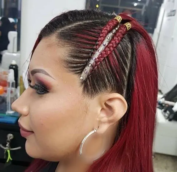 مدل بافت مو کف سری دخترانه | 37 ایده خاص و ترندی برای استایل شیک و متفاوت 2025! 30 Hair weave model on the scalp 26