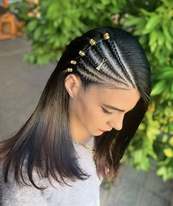 مدل بافت مو کف سری دخترانه | 37 ایده خاص و ترندی برای استایل شیک و متفاوت 2025! 32 Hair weave model on the scalp 28