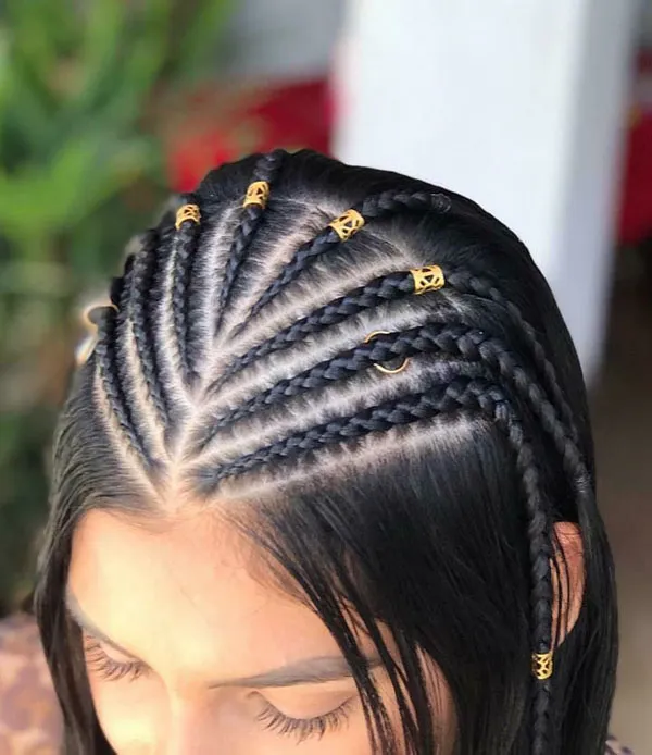 مدل بافت مو کف سری دخترانه | 37 ایده خاص و ترندی برای استایل شیک و متفاوت 2025! 10 Hair weave model on the scalp 6