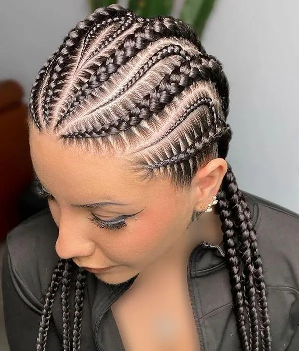 مدل بافت مو کف سری دخترانه | 37 ایده خاص و ترندی برای استایل شیک و متفاوت 2025! 11 Hair weave model on the scalp 8
